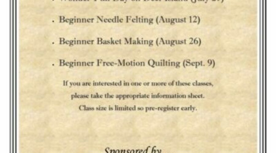 Arts and Crafts Classes 2023